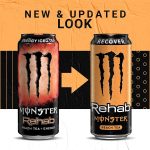 Monster Energy Monster Rehab Strawberry Lemonade + Energy, 15.5 Ounce (Pack of 24) - Image 4